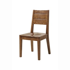 Red oak upholstered backrest dining chair-modern-dark stained