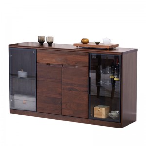 Solid walnut capacious natural sideboard without legs