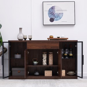 Solid walnut capacious natural sideboard without legs