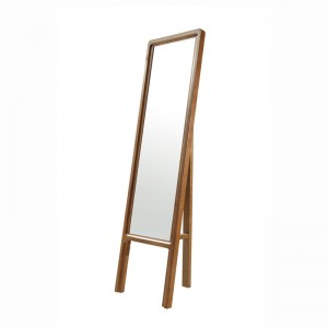 Solid white oak modern contracted dressing table, big table top and mirror, grooved handle, big draw
