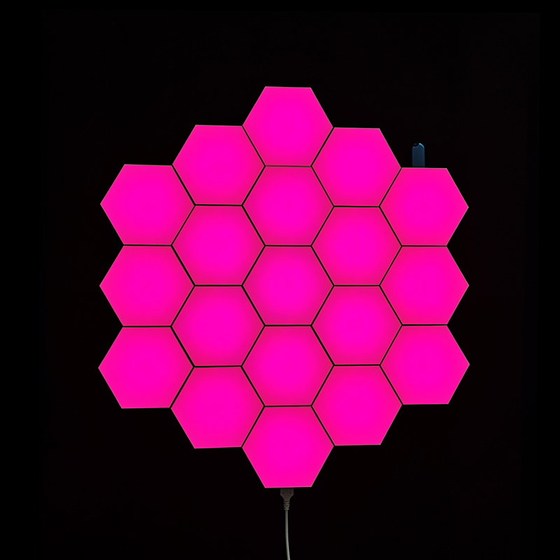Factory made hot-sale Tunable Led Panel - Phone APP Smart Music Trend Gift 16 million Color Hexagon LED Panel Light For Home Decorative – Lightman