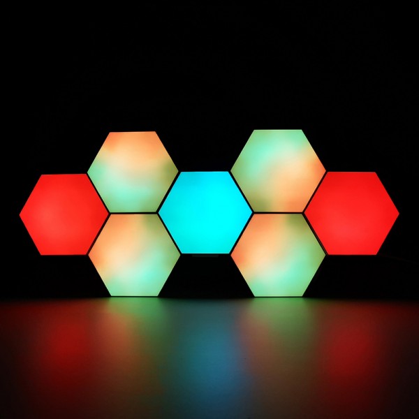 Touch Sensitive Multi Colored Hexagon Panel Lights for Wall Decoration