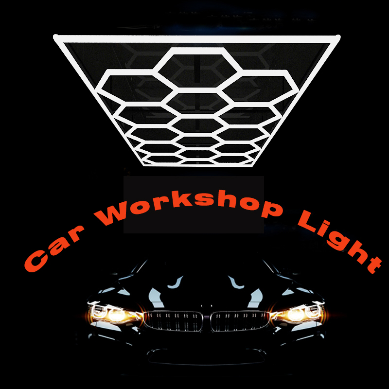 High definition Curved Linear Led Light - 2985mm*4780mm Different Colors Honeycomb Hexagon LED Car Workshop Ceiling Mounted Garage Light – Lightman