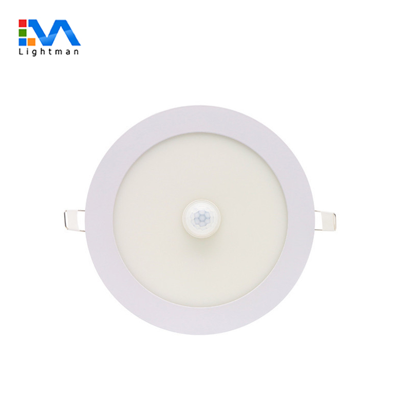 Ultra Thin 6W 12W PIR Motion Sensor Recessed Round LED Ceiling Panel Light  – Lightman