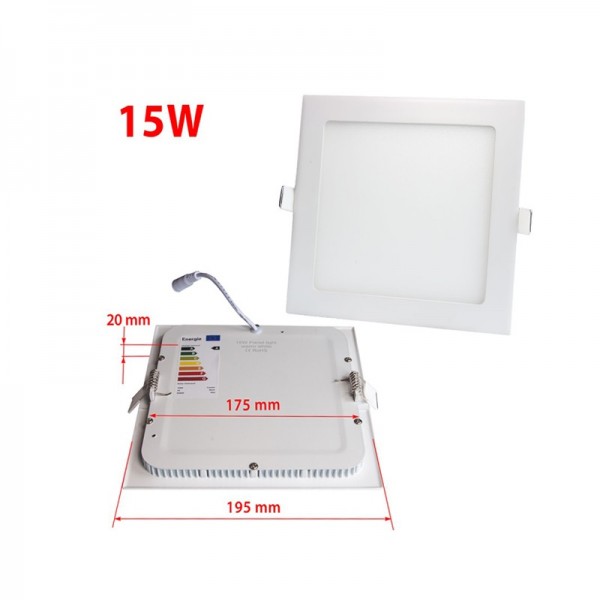 20x20cm 15W 18W Recess Square LED Built-in Ceiling Panel Downlight