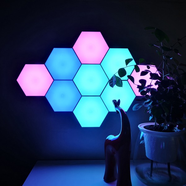 Touch Sensitive Multi Colored Hexagon Panel Lights for Wall Decoration