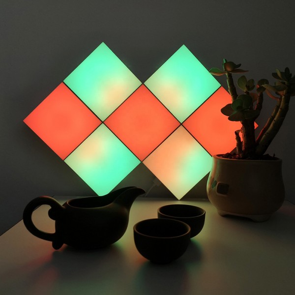 RF Remote Control With Music Square RGB Decorative Night Wall LED Panel Light