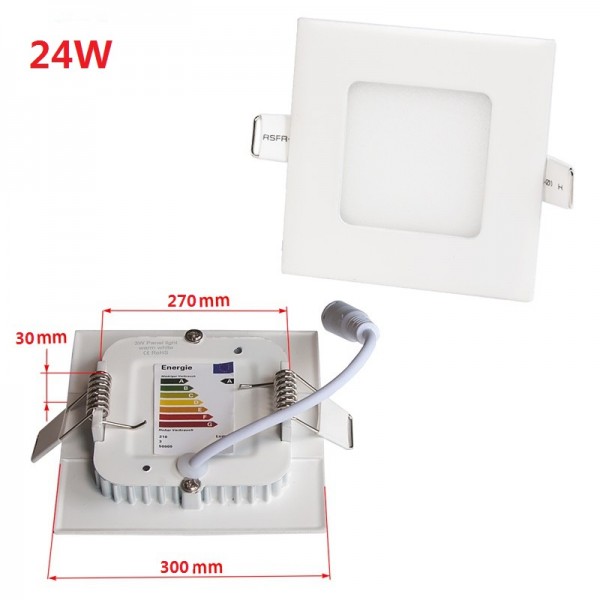 Non-Flicker 24W 30x30cm Square Dimming LED Panel Downlight