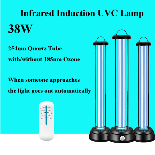 Wholesale Uv Disinfection Robot - Newst 38w Infrared Induction Quartz Ultraviolet Disinfection UV Lamp Sterilization Sterilizer UVC Germicidal Light  – Lightman