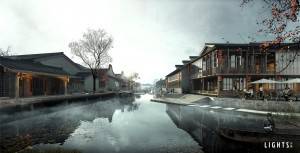 Professional China 3d Animation - Nanjing Qixia Ancient Town Planning – Lights CG