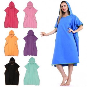 Top Suppliers Microfiber Sports Towel - Wetsuit Changing Robe Towel Poncho with Hood Sleeve for Surfer, Swimmer, One Size Fit All – LH