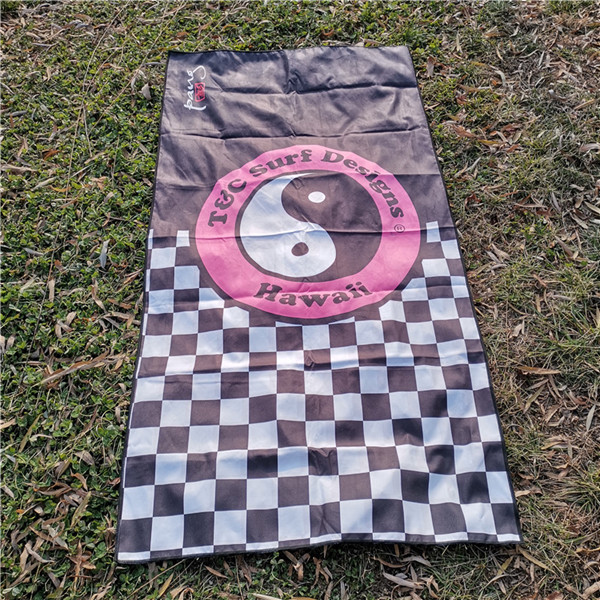 RPET plastic bottle custom design double side printed recycled microfiber beach towel Featured Image