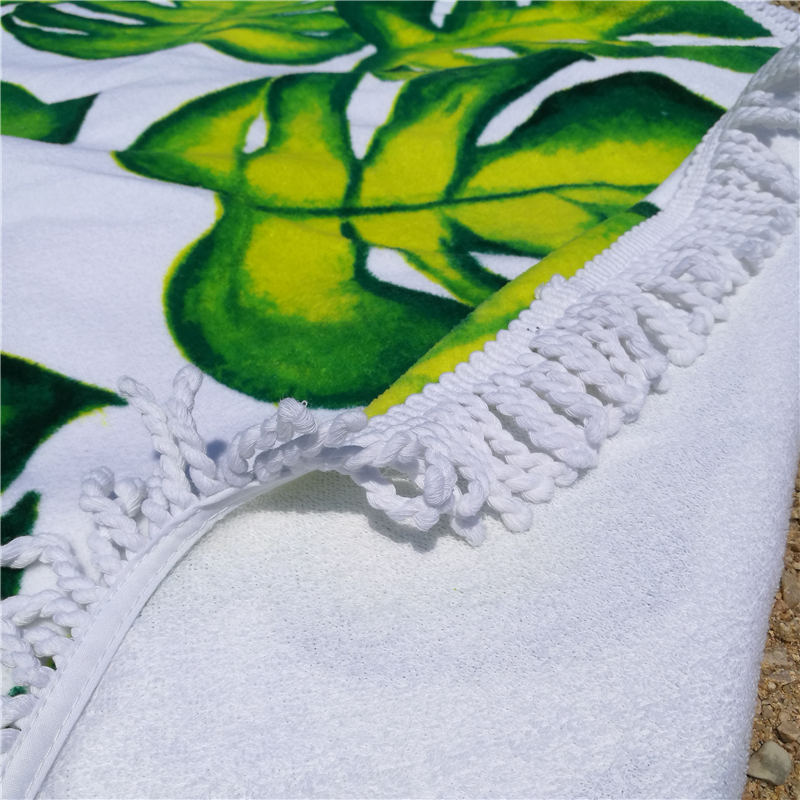 100% cotton round beach towel  (2)