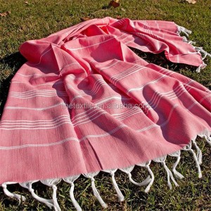 Professional China  Luxurious jacquard beach towel - Turkish Beach Towels 100x180cm 100% Cotton fouta towel with tassels – LH