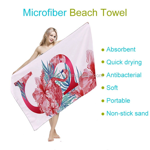 High quality custom print luxury sand free microfiber gym beach towel