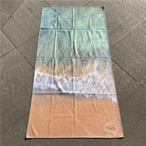 Factory Free sample Hair Towel -  Microfiber Custom double side printing Sport Gym Non Slip YogaTowel – LH