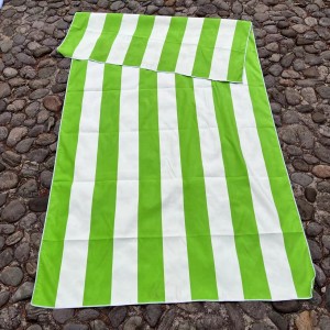 Factory Free sample Hair Towel - Oversized Personalized Sand Free Stripe absorbent Custom Microfiber beach towel – LH