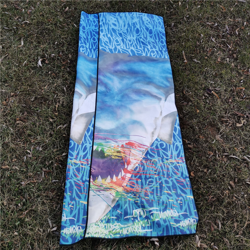RPET bottle recycled polyester material waffle fabric custom design sand free double side print beach towel