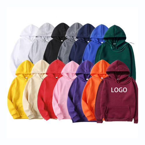 Custom plain pullover printing sweatshirt streetwear blank unisex embroidery 100 cotton fleece hoodie