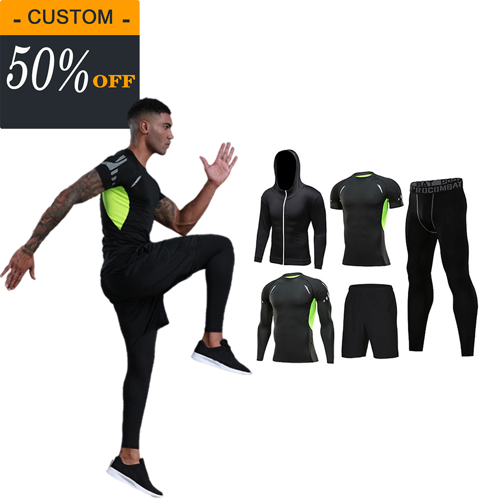 Free sample sports wear 5 piece compression shitr fitness workout clothing mens fitness safety fitness organic yoga clothing Featured Image