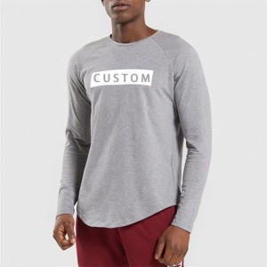 Polyester 100% Men’s Long Sleeve Personnalisable T-shirt Custom With Logo