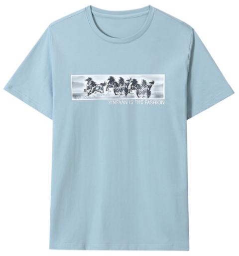 Wholesale men slim fit short sleeve round neck blue shirt men's blank t-shirt 100% cotton plain custom tshirt 