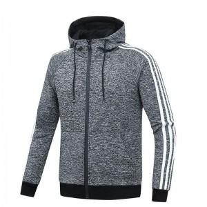 Wholesale sports clothing custom men hoodie jacket cut and sew hoodie full face zip hoodie