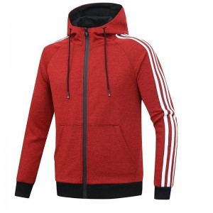 Wholesale sports clothing custom men hoodie jacket cut and sew hoodie full face zip hoodie