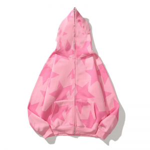 Custom promotional oem design unisex heavy weight fleece full face zip up hoodie jacket
