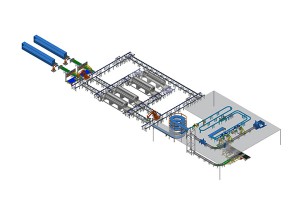 Complete automatic production packing line for cased food