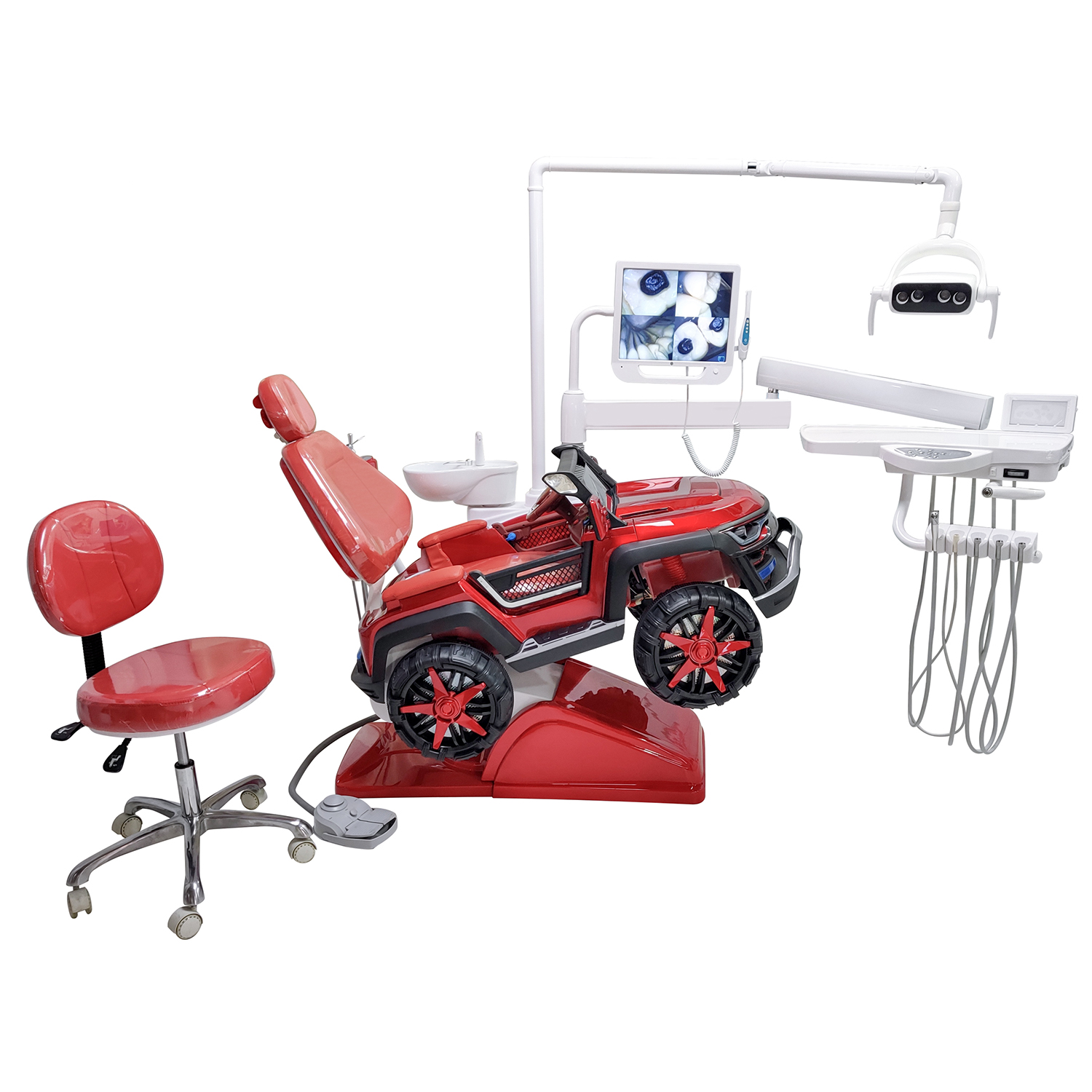China Cheap Dental Chair Light Pricelist –  Economic Kids Dental Chair Q1 With Music – Lingchen