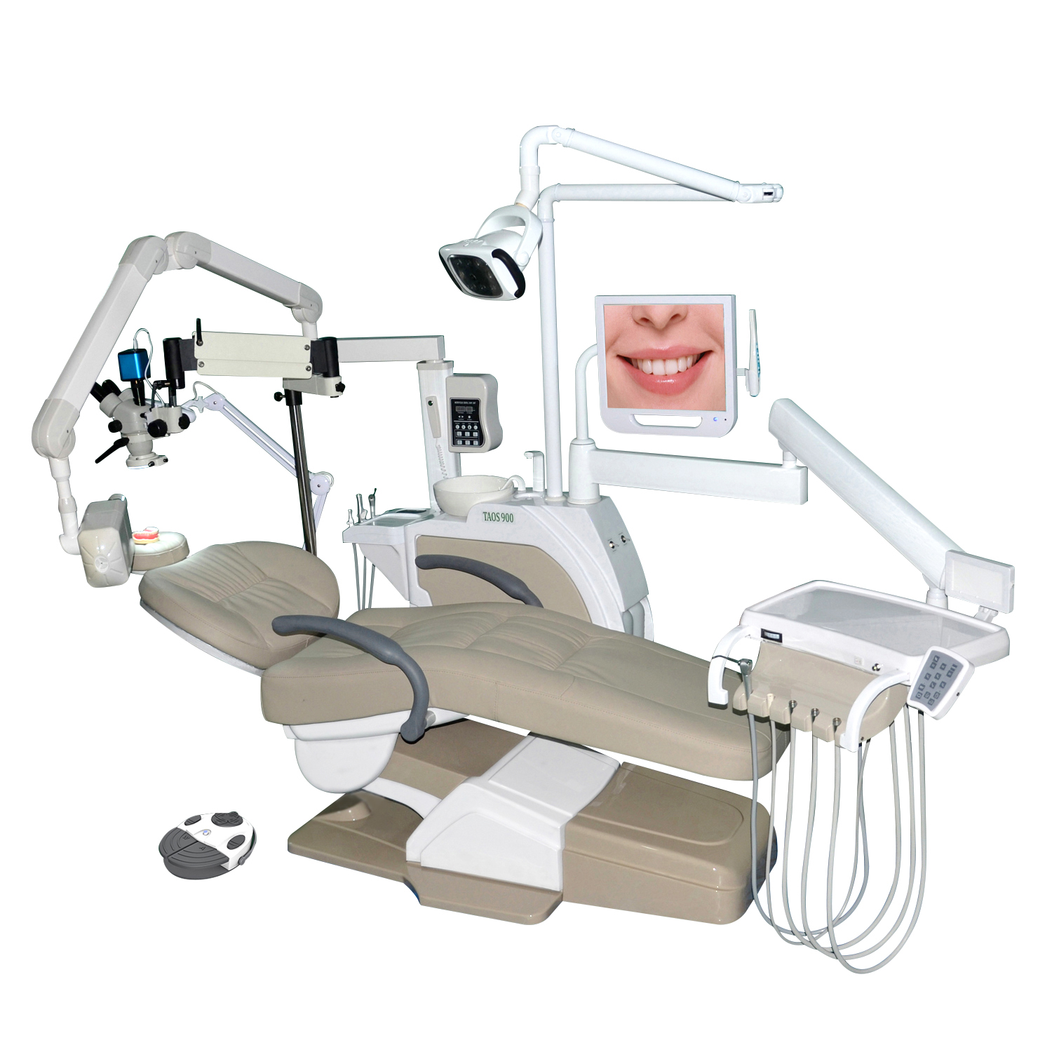 China Cheap Portable Dental Chair Price Quotes –  Dental Chair Central Clinic Unit TAOS900c With Microscope X-Ray – Lingchen