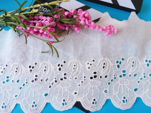 Factory direct sales delicate cotton embroidery lace for fashion clothing accessories