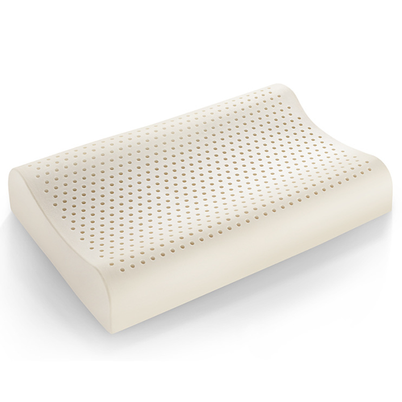 Contoured wave natural latex foam pillow for bed (4)