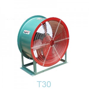 T30 axial flow fans are widely used in factories, warehouses, offices, and residences for ventilation or to enhance heating and heat dissipation.