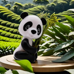 Cute Panda Family Mini Animal Model Caag Farshaxan Fiican oo qurux badan Caruusad Caruusadda Ficil Sawirada Qurxinta Carruur GiftToy
