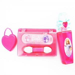Plastic promotional toy with pink barbie handbag set