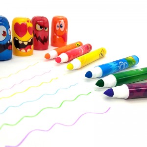 Stylish Stationery Items Of Funny Pattern Colored Markers