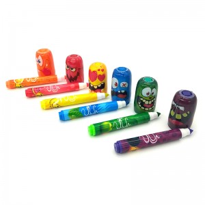 Stylish Stationery Items Of Funny Pattern Colored Markers