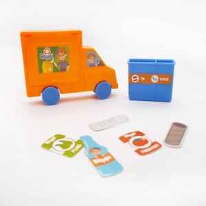 Custom educational plastic garbage recycling toy set for kids