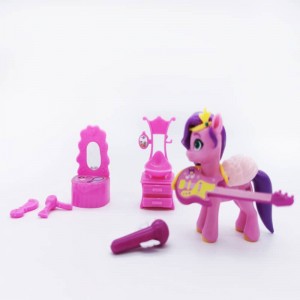 Plastic promotional toy of popular pink my little pony toy set for paly