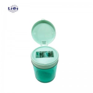 Round high quality multi-color mini safety pencil sharpener