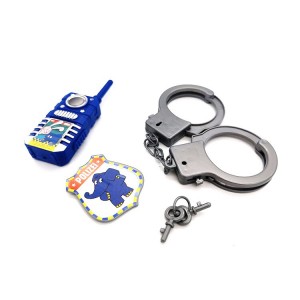 Police game plastic handcuffs toy with badge ke...