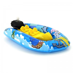 Customized Upper Chain Wind Up Control Yacht Swimming High Speed ​​Racing Ship Boat Bath Toy Inflatable Boat Toy Bakeng sa Bana