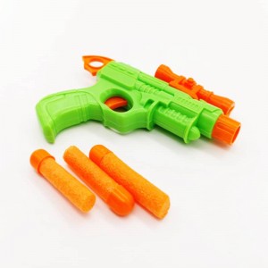 Green manual shooting gun toy with soft bullet