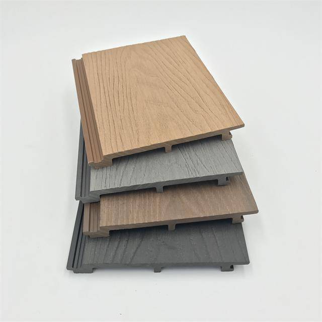 3D embossed  fireproof wood plastic composite WPC wall cladding