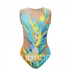 Synchronized swimming swimsuit show Swimsuit team show suit Green factory price