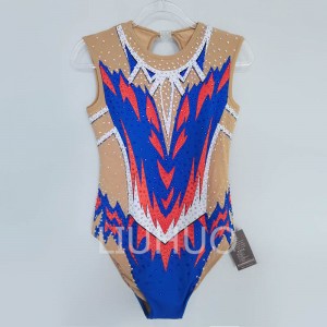 LIUHUO Synchronized Swimming Suits Kids Girls Training Competitiv Leotards Blue Color