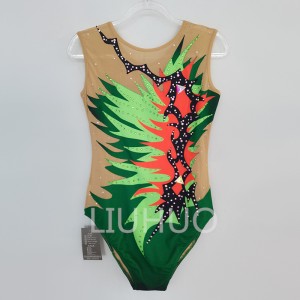 LIUHUO Competitive Synchronized Swimming Suits Women’s Girls Training Leotards Stage forest green color