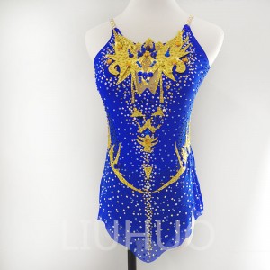 LIUHUO Rhythmic Gymnastics Leotards Artistics Professional Customize Colors Girls Competition Stage Stretchy Blue